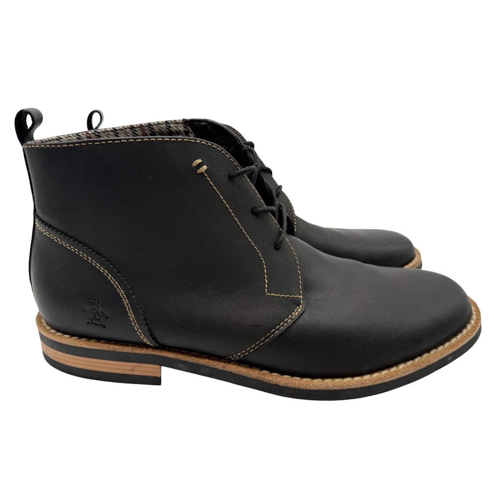 Original Penguin Merle Chukka Boots Mens 11 Black Excellent Leather Lace Up